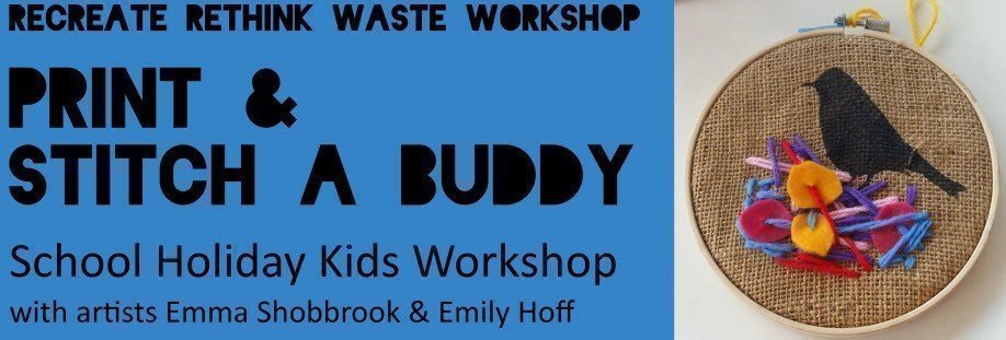 recreate rethink waste: print & stitch a buddy kids school