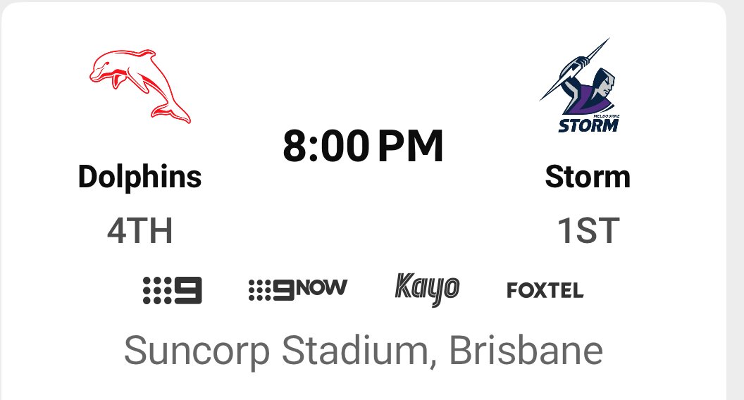 Dolphins Vs Storm Suncorp Stadium | RETURN BUS TRANSFER