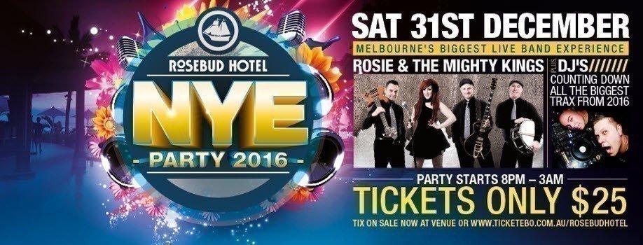 NYE PARTY Saturday 31st December 2016